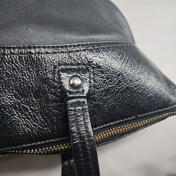 COACH Laura F18336 Large Logo Designer Black Leather Tote Shoulder Bag Purse - Picture 6 of 16